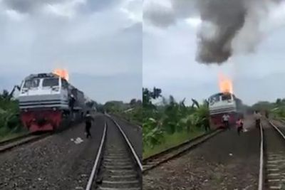 Cerobong Asap Lokomotif KA di Lampung Keluarkan Api, Ini Penyebabnya