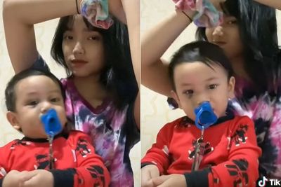 Viral Video Gala Kegirangan Diajak Joget TikTok, Ketawanya Bikin Netizen Senang