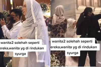 Momen Haru Oki Setiana Dewi Berlari Demi Jaga Aurat Ricis di Pelaminan