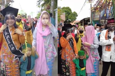 Serunya Momen Arak-arakan Adik Ayu Ting Ting Usai Lulus Kuliah, Diiringi Tanjidor