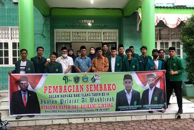 Milad ke-68 Ikatan Pelajar Al Washliyah Sumut, Baskami Bagikan Ratusan Paket Sembako