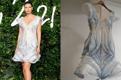 Maria Sharapova Memakai Gaun Berbahan Daur Ulang Botol Air Evian