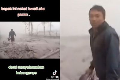 Viral Pria Masuk Desa untuk Selamatkan Keluarga, Lari Lewati Abu Panas Tanpa Alas Kaki