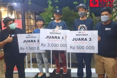 3 Skater Cilik Juara Pool Class Under 15 di SK8TURDAY, Juara Open Class Ditunda