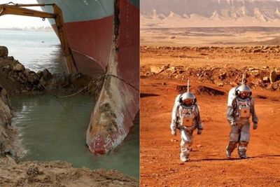 Sederet Potret Menakjubkan Sepanjang 2021, Kapal Tersangkut di Suez Hingga Astronot Israel