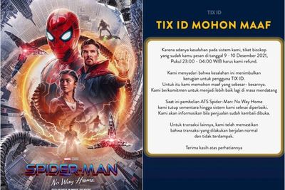TIX ID Minta Maaf kepada Pengguna yang Sudah Dapatkan Tiket Spiderman: No Way Home