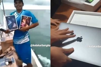 Rejeki Nomplok! Nelayan Ini Temukan Harta Karun di Tengah Laut, Isinya Kumpulan iPhone