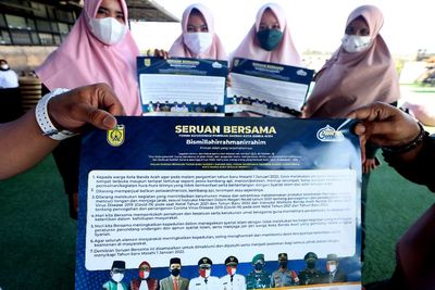 Sosialisasi Larangan Perayaan Tahun baru di Aceh, Berikut Foto-fotonya