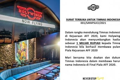 Holywings Janjikan Bonus Rp1 Miliar untuk Timnas Jika Berhasil Kalahkan Thailand