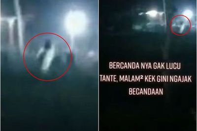 Pengendara Motor ini Rekam Penampakan Diduga Kuntilanak di Kuburan, Bikin Merinding
