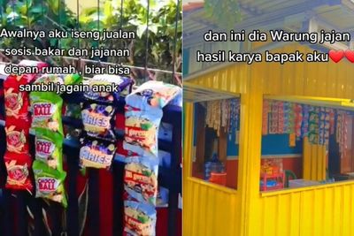 Video Haru Ayah Buatkan Warung untuk Anaknya Jualan, Semua Dikerjakan Sendiri