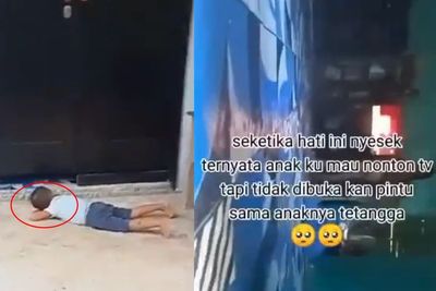 Pilu! Ibu Ini Dapati Anaknya Tidur di Teras Tetangga, Mau Nonton TV tapi Tak Boleh Masuk