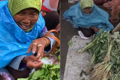 Perjuangan Nenek Cora Jualan Sayur di Pasar dengan Mata Rabun, Harus Meraba Uang Pembeli