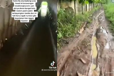 Viral Pekerja Rest Area Tol Lewati Terowongan Gelap Menuju ke Tempat Kerja, Netizen Syok