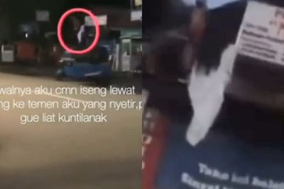 Video Penampakan Diduga Kuntilanak Duduk di Atas Atap, Baju Putihnya Gantung-gantung
