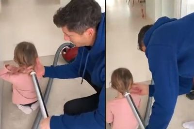 Life Hack Unik ala Lewandowski, Kuncir Rambut Putrinya Pakai Vacuum Cleaner