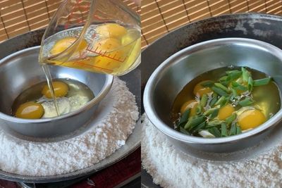 Aksi Ibu-Ibu Masak Telur di Atas Garam untuk Gantikan Minyak Goreng Ini Curi Perhatian