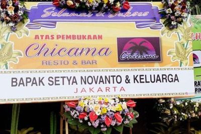 Viral Setya Novanto Kirim Karangan Bunga