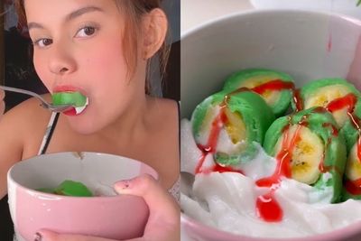 TikToker Cantik Ini Bagikan Cara Bikin Es Pisang Ijo Khas Makassar, Dijamin Enak!
