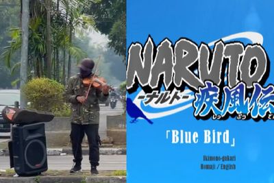 Viral Pengamen Bermain Biola di Bandung Cover Lagu Soundtrack Naruto Blue Bird