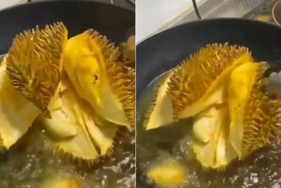 Viral! Durian Digoreng dengan Kulitnya, Gimana Rasanya Ya?