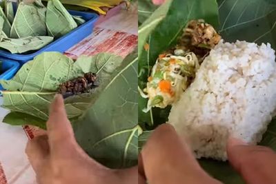 Jos Gandos! Angkringan Ini Jual Nasi Dibungkus Daun Jati, Ada Lauk Oseng Bekicot dan Pepes
