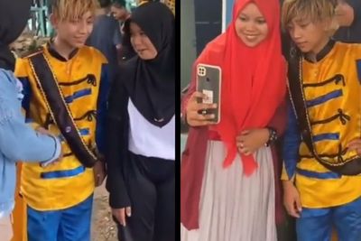 Bak Superstar, Remaja Bergaya Rambut Manga ini Jadi Rebutan Foto Bareng Cewek saat Hajatan