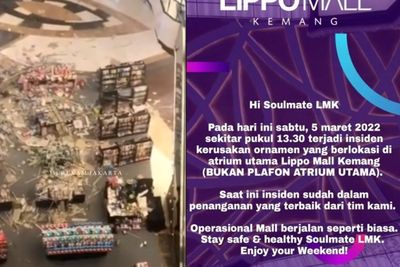 Viral Atap Plafon Mall di Kemang Jaksel Ambruk, Sejumlah Pengunjung Terluka