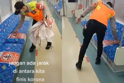 Viral Satpam KRL Copoti Tanda Jaga Jarak di Bangku Penumpang, Hotman Paris: Horeee!