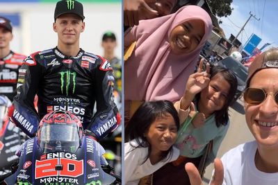 Tak Ikut Konvoi MotoGP di Jakarta, Fabio Quartararo Selfie Bareng Bocah-bocah Mandalika