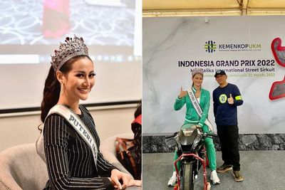 Intip Gaya Ayu Maulida saat Nonton MotoGP Mandalika 2022 Mewakili Putri Indonesia