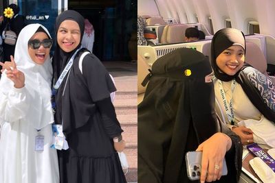 Gaya Berhijab Fuji Selama Umrah, Tampil Cantik dengan Busana Syar i