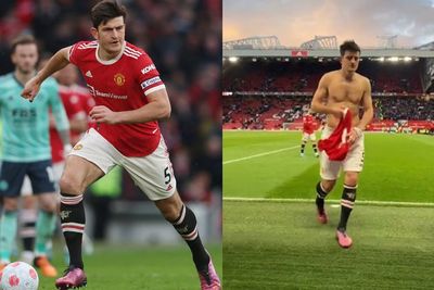 Momen Harry Maguire Beri Jerseynya ke Penggemar di Old Trafford, Netizen Julid: Buang saja