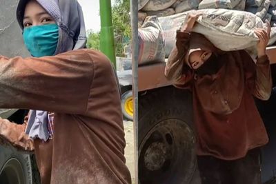 Viral Gadis SMA Cantik Berhijab Jadi Kuli Angkut Semen, Katanya: Jangan Lupa Bersyukur