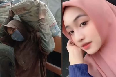Sosok Nur Halisa, Gadis SMA Berhijab yang Jadi Kuli Angkut Semen, Cantik Tanpa Makeup