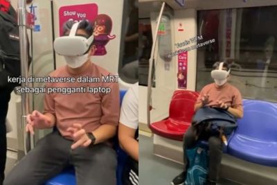 Canggih! Penumpang MRT Ini Kejar Deadline via Metaverse