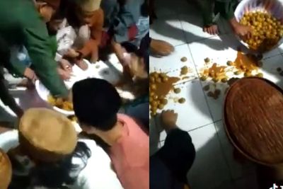Viral Makanan Disajikan di Lantai Diduga untuk Santri, Dimakan Tanpa Alas Bersama-sama