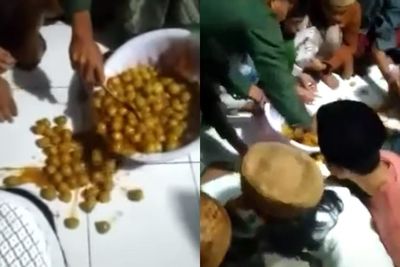 Fakta Baru Makanan Mirip Bakso Disajikan di Lantai Diduga untuk Santri, Netizen Miris