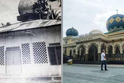 Masya Allah, Masjid Terindah di Pekanbaru Ini Dulunya Berdinding Kayu dan Beratap Daun!