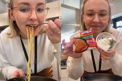 Gokil! Bule Cantik Ini Rajin Bawa Indomie Goreng untuk Bekal Makan di Kantor