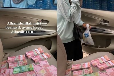 Viral Cewek Dapat Kejutan THR Bergepok-gepok dari Pacar, Totalnya Rp30 Juta!