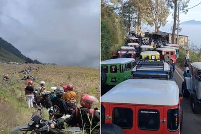 Bukan Jalan Tol, Kemacetan Panjang Terjadi di Gunung Bromo, Simak Videonya