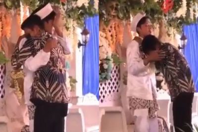 Viral Pria Menangis di Pelaminan Peluk Mempelai Pria, Sedih Ditinggal Nikah Sahabat