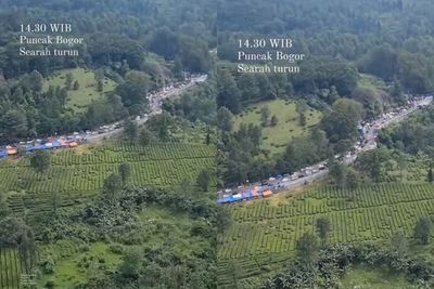 Diserbu Wisatawan, Kawasan Puncak Macet Parah, Warganet: Mamam Tuh Healing!