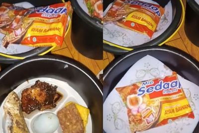 Viral Wanita di Brebes Bagikan Nasi Syukuran Pakai Ember Hitam: Versi Rakyat Jelata