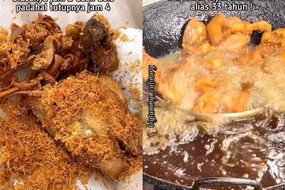 Pembeli Harus Antre Berjam-jam untuk Menikmati Ayam Goreng Kaki Lima Ini, Seenak Itu?