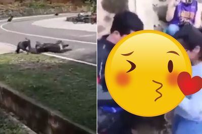 Pria Ini Ngeprank Pacarnya, Pura-pura Jatuh Saat Balapan, Endingnya Bikin Baper