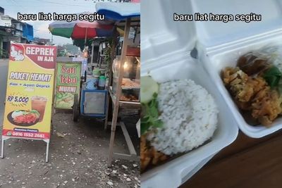 Viral Nasi Ayam Geprek Seporsi Cuma Rp5 Ribu, Netizen: Kalau di Kediri Jangan Heran