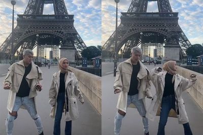 Rizky Billar dan Lesti Kejora Joget TikTok di Depan Menara Eiffel, Gaya Berpakaian Disorot