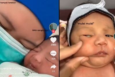 Viral Nakes Sentuh & Cium Bayi Baru Lahir sampai Pipi Merah, Netizen Kesal Melihat Aksinya
